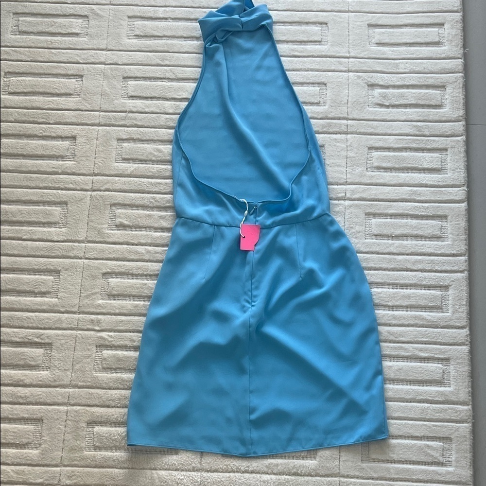 NWT Amanda Uprichard Samba Blue Halter Dress XS - Picture 4 of 5